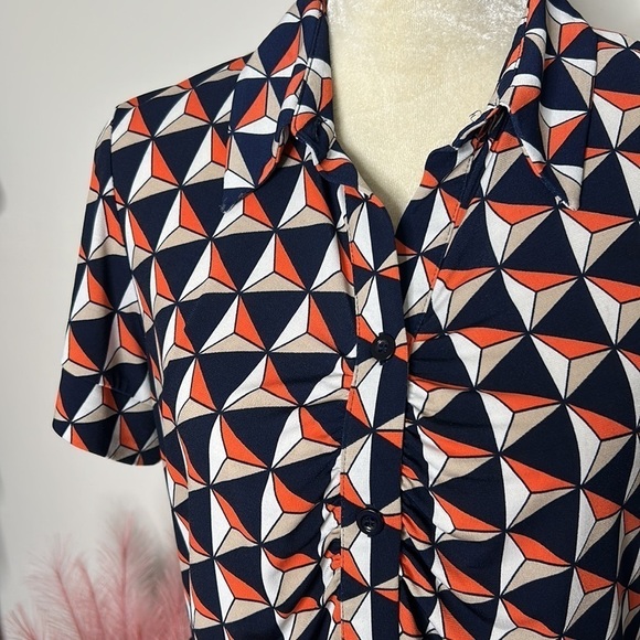 MSK • geometric abstract print shirt dress - Picture 5 of 10